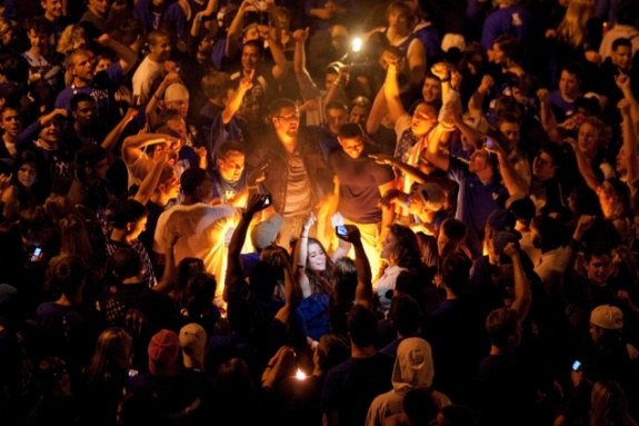 Kentucky Fans Burn Couches Cars